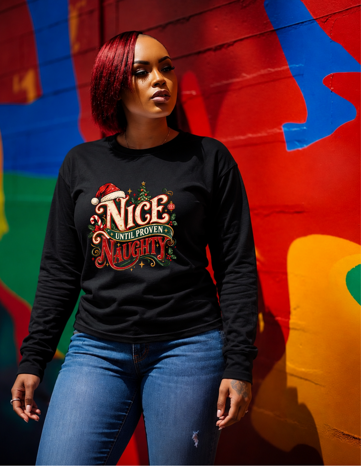 Nice Until Proven Naughty Christmas Shirt | ESSENTIAL2BOUTIQUE