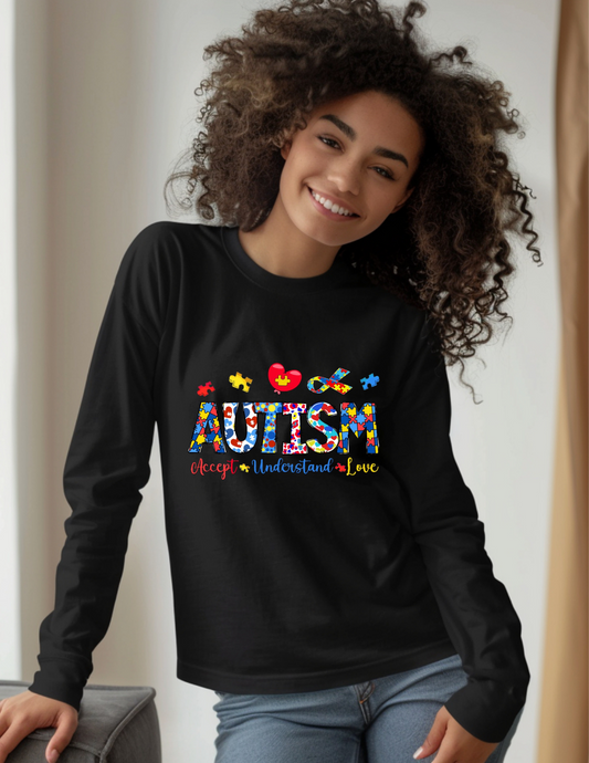 "Autism Awareness Shirt | Accept Understand Love Tee | Premium Unisex Graphic Tee for Advocates & Families"